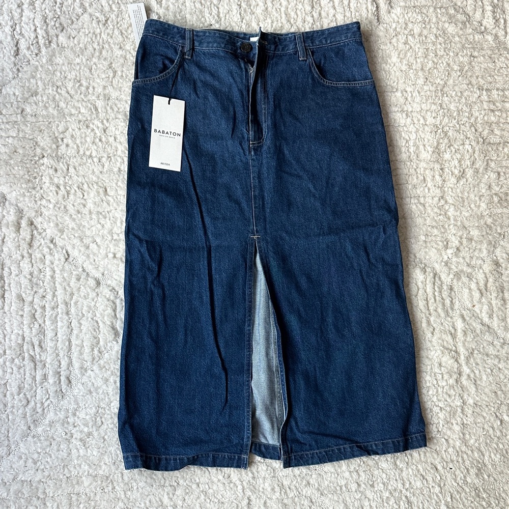 Babaton PROSPER JEAN SKIRT with Front Slit